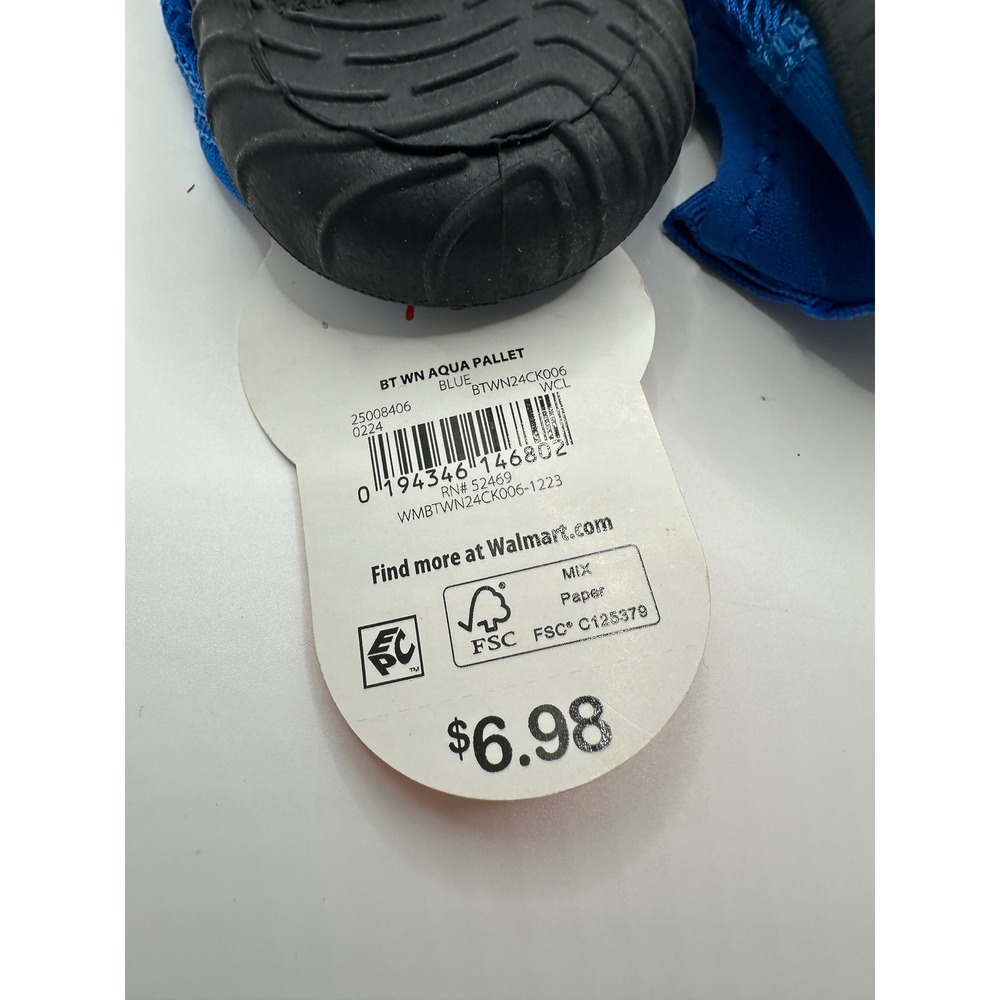 Wonder Nation Blue Kids Water Shoes Aqua Size 7-8 Toddler‎ Beach Pool Shoes - Picture 5 of 6